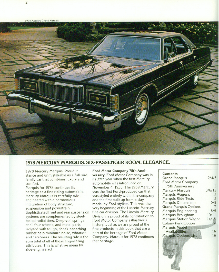 1978 Mercury Marquis Brochure Page 16